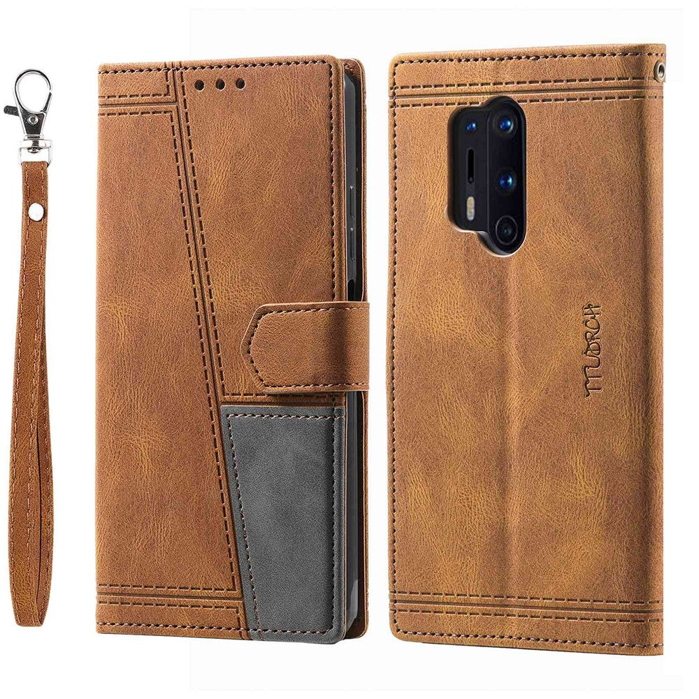 TTUDRCH 004 för OnePlus 8 Pro Skarvningsdesign Hudvänlig känsla mobilplånboksfodral RFID-blockerande PU-läderskyddande fodral