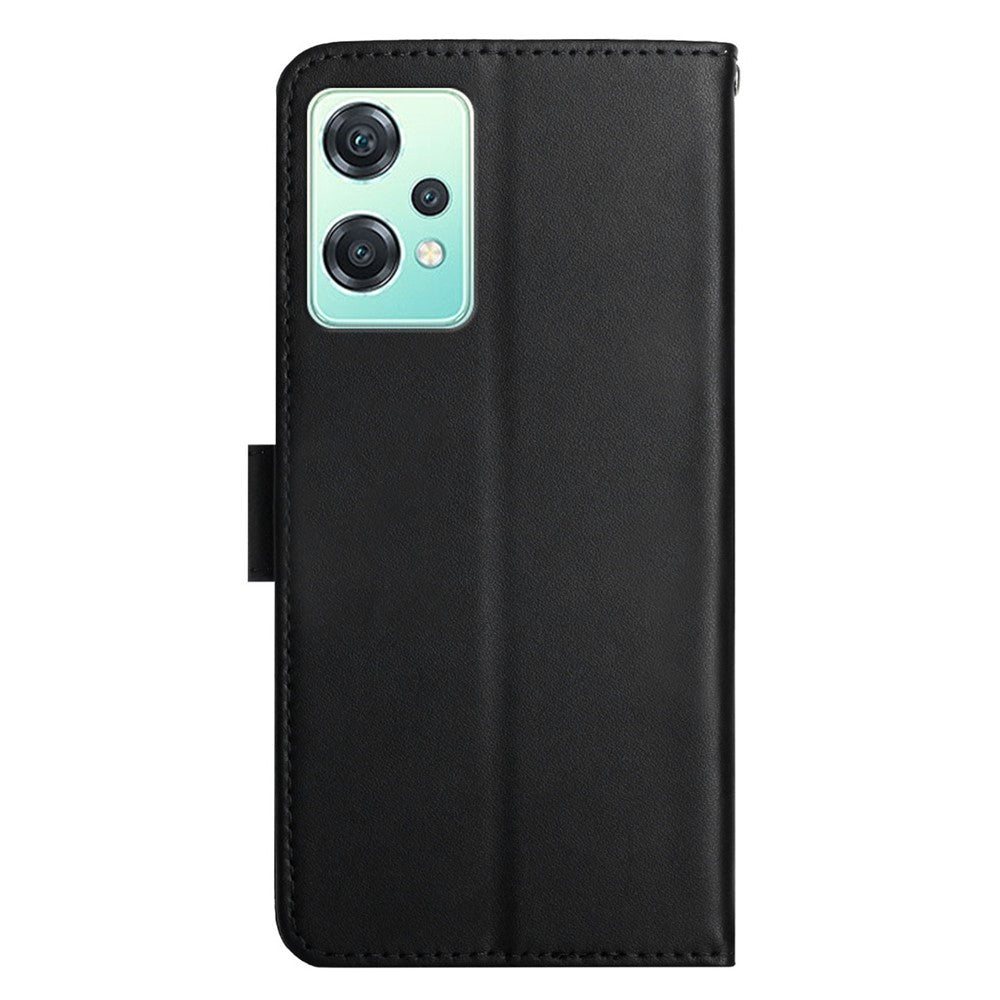 OnePlus Nord CE 2 Lite 5G / Realme 9 Pro 5G / 9 5G / V25 beskyttende pung-etui med nappatekstur i ægte læder, faldsikkert mobilcover med stativ