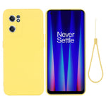 For OnePlus Nord CE 2 5G Smooth Touch Liquid Silicone Phone Case Microfiber Lining Cushion Protective Cover with Strap