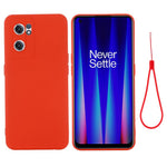 For OnePlus Nord CE 2 5G Smooth Touch Liquid Silicone Phone Case Microfiber Lining Cushion Protective Cover with Strap
