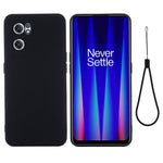 For OnePlus Nord CE 2 5G Smooth Touch Liquid Silicone Phone Case Microfiber Lining Cushion Protective Cover with Strap
