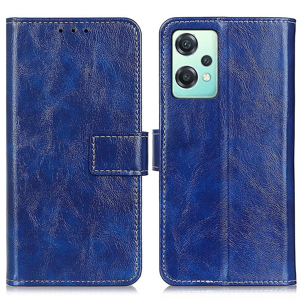 Til OnePlus Nord CE 2 Lite 5G PU-læder foldbart stativ telefoncover, retro Crazy Horse tekstur, magnetisk fuldbeskyttende Folio pung-etui