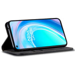 Til OnePlus Nord CE 2 Lite 5G Slidstærk Jeans Stof Tekstur Magnetisk Sugecover PU Læder Anti-fald Pung Stil Etui med Stativ