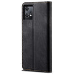 Til OnePlus Nord CE 2 Lite 5G Slidstærk Jeans Stof Tekstur Magnetisk Sugecover PU Læder Anti-fald Pung Stil Etui med Stativ