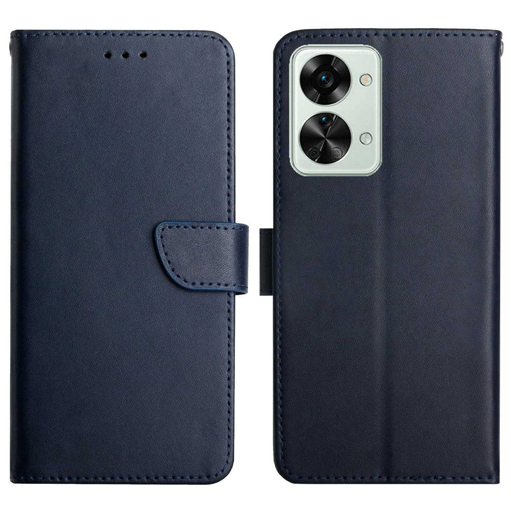 OnePlus Nord 2T 5G-ægte læderetui med nappatekstur, stativ, pungdesign, stødsikkert TPU-etui med fuld beskyttelse og magnetisk lukning