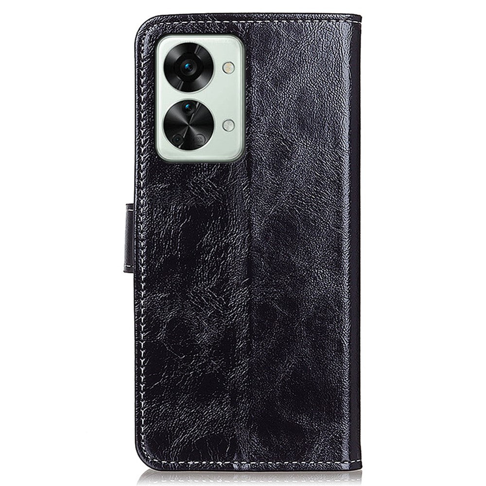 For OnePlus Nord 2T 5G Retro Crazy Horse Texture PU Leather Magnetic Flip Case TPU Protect Inner Shell Stand Wallet Protective Phone Cover