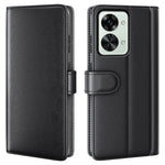 OnePlus Nord 2T 5G-skal i äkta splitläder med plånboksfodral