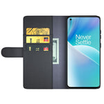 OnePlus Nord 2T 5G-skal i äkta splitläder med plånboksfodral