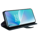 OnePlus Nord 2T 5G-skal i äkta splitläder med plånboksfodral