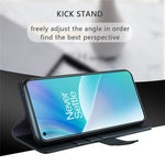 OnePlus Nord 2T 5G-skal i äkta splitläder med plånboksfodral