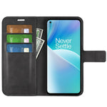 For OnePlus Nord 2T 5G Square Magnetic Clasp Wear-resistant Case Anti-drop PU Leather Stand Flip Wallet Cover