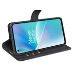 For OnePlus Nord 2T 5G Square Magnetic Clasp Wear-resistant Case Anti-drop PU Leather Stand Flip Wallet Cover