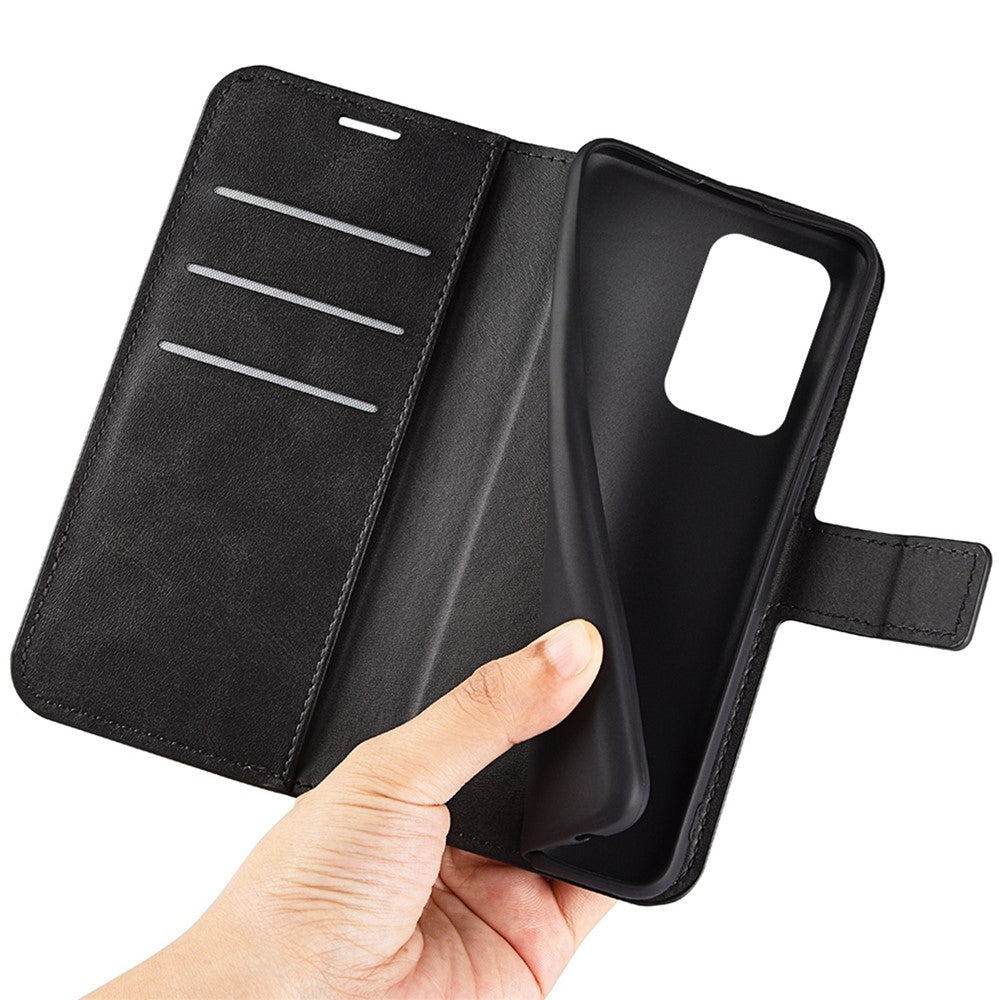 For OnePlus Nord 2T 5G Square Magnetic Clasp Wear-resistant Case Anti-drop PU Leather Stand Flip Wallet Cover