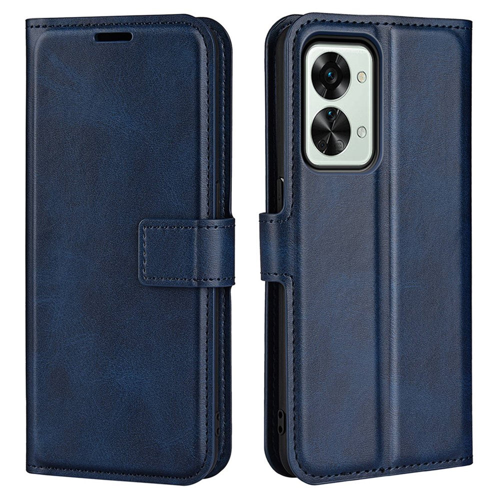 For OnePlus Nord 2T 5G Square Magnetic Clasp Wear-resistant Case Anti-drop PU Leather Stand Flip Wallet Cover