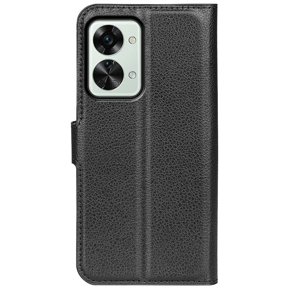 Litchi Texture Case for OnePlus Nord 2T 5G, Scratch-resistant Anti-drop Stand PU Leather Wallet Protective Phone Cover