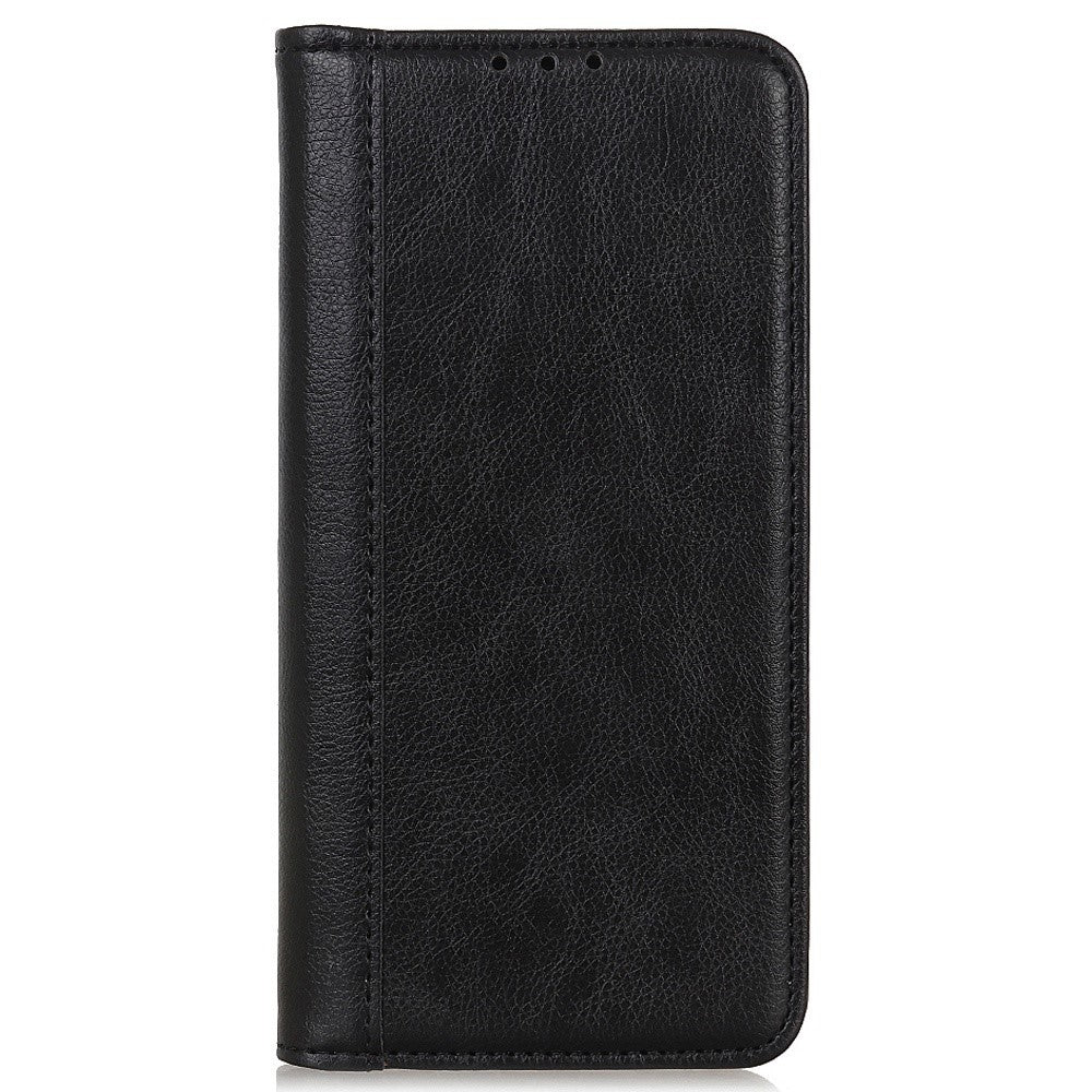 OnePlus Nord 2T 5G Litchi Texture Split Leather Cover Stativ Dold Magnetisk Adsorption Stötsäkert Flip Plånboksfodral