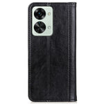 OnePlus Nord 2T 5G Litchi Texture Split Leather Cover Stativ Dold Magnetisk Adsorption Stötsäkert Flip Plånboksfodral