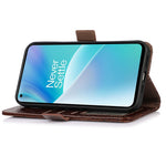 Til OnePlus Nord 2T 5G Ægte Koskind Læder Folio Flip Cover Skal Krokodille Tekstur RFID Blokerende Stativ Magnetisk Lukning Pung Etui