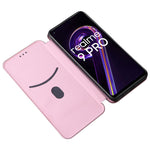 Til OnePlus Nord CE 2 Lite 5G Carbon Fiber Tekstur PU-læder Alt-inkluderende Anti-fald Cover Magnetisk Automatisk Absorberende Stander Kort Holder Flip Folio Cover