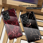 OnePlus Nord 2T 5G Härdat Glas + PC Baksida TPU Ram Hybrid Skal Marmor Mönster Stötsäkert Reptåligt mobilskal