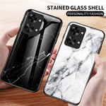 OnePlus Nord 2T 5G Härdat Glas + PC Baksida TPU Ram Hybrid Skal Marmor Mönster Stötsäkert Reptåligt mobilskal