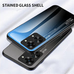 For OnePlus Nord 2T 5G Shockproof Gradient Color Tempered Glass Case Hard PC Soft TPU Frame Cover Protector