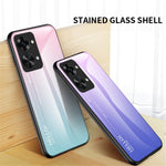 For OnePlus Nord 2T 5G Shockproof Gradient Color Tempered Glass Case Hard PC Soft TPU Frame Cover Protector