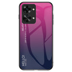 For OnePlus Nord 2T 5G Shockproof Gradient Color Tempered Glass Case Hard PC Soft TPU Frame Cover Protector