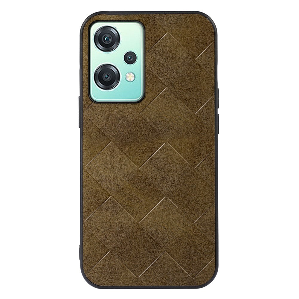 Stötsäkert mobilskal till OnePlus Nord CE 2 Lite 5G Grid Texture Fallsäkert PU-läderbelagt TPU + PC-skal
