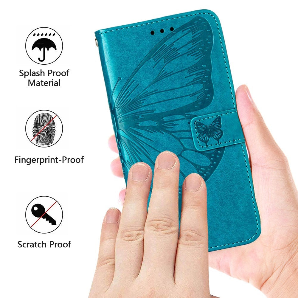OnePlus Nord CE 2 Lite 5G Plånboksfodral med handledsrem Läderfodral med fjärilstryck