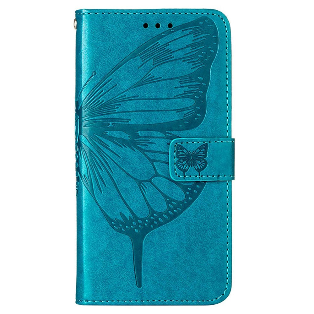 OnePlus Nord CE 2 Lite 5G Plånboksfodral med handledsrem Läderfodral med fjärilstryck