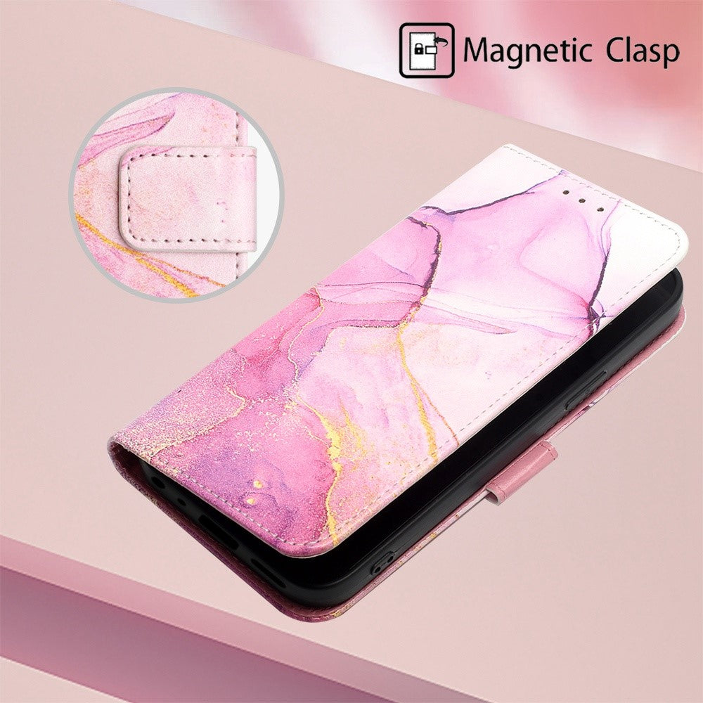 YB Mönstertryck Läder Series-5 för OnePlus Nord CE 2 Lite 5G Marmormönster PU-läder Plånboksfodral Magnetisk stängning Handledsrem Stativ Flipfodral