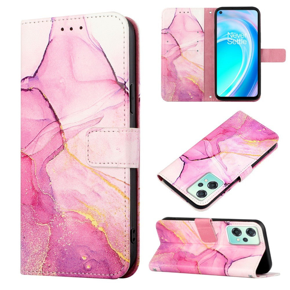 YB Mönstertryck Läder Series-5 för OnePlus Nord CE 2 Lite 5G Marmormönster PU-läder Plånboksfodral Magnetisk stängning Handledsrem Stativ Flipfodral