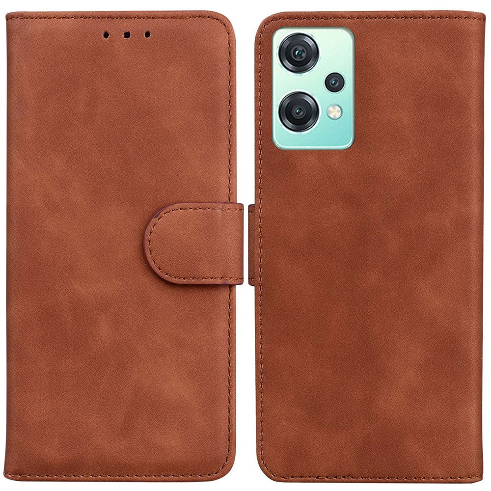 For OnePlus Nord CE 2 Lite 5G Solid Color Anti-fall Leather Wallet Case Viewing Stand Protective Phone Cover