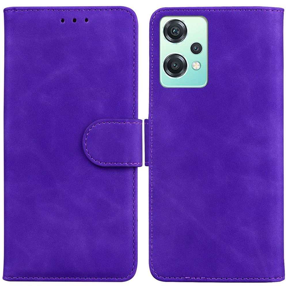 For OnePlus Nord CE 2 Lite 5G Solid Color Anti-fall Leather Wallet Case Viewing Stand Protective Phone Cover
