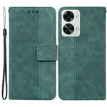 Geometry Pattern Imprinted Phone Case for OnePlus Nord 2T 5G, PU Leather TPU Stand Wallet All-round Protection Cover with Strap