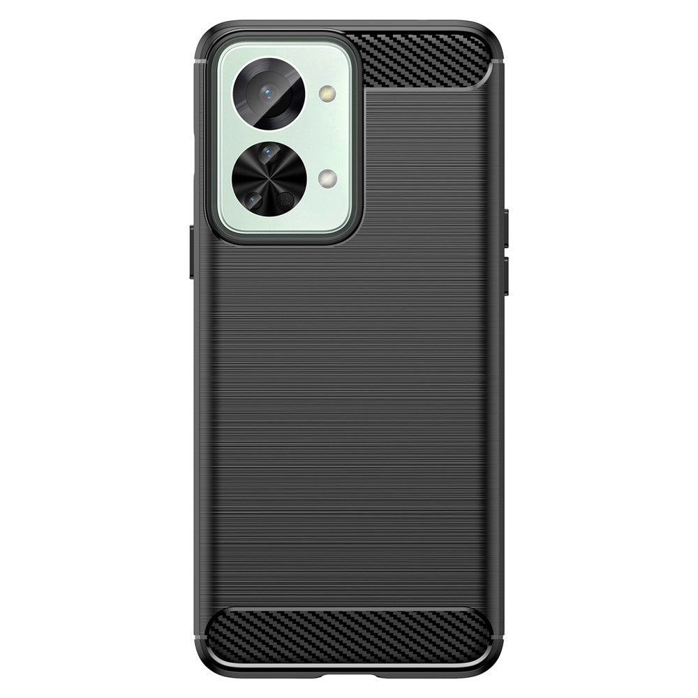 For OnePlus Nord 2T 5G Light Slim TPU Phone Case Carbon Fiber Texture Brushed Surface Shockproof Cover