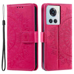 OnePlus 10R 5G/Ace 5G Reptåligt stativfodral Mandala Blommönster Präglat PU-läder Plånboksfodral med handledsrem