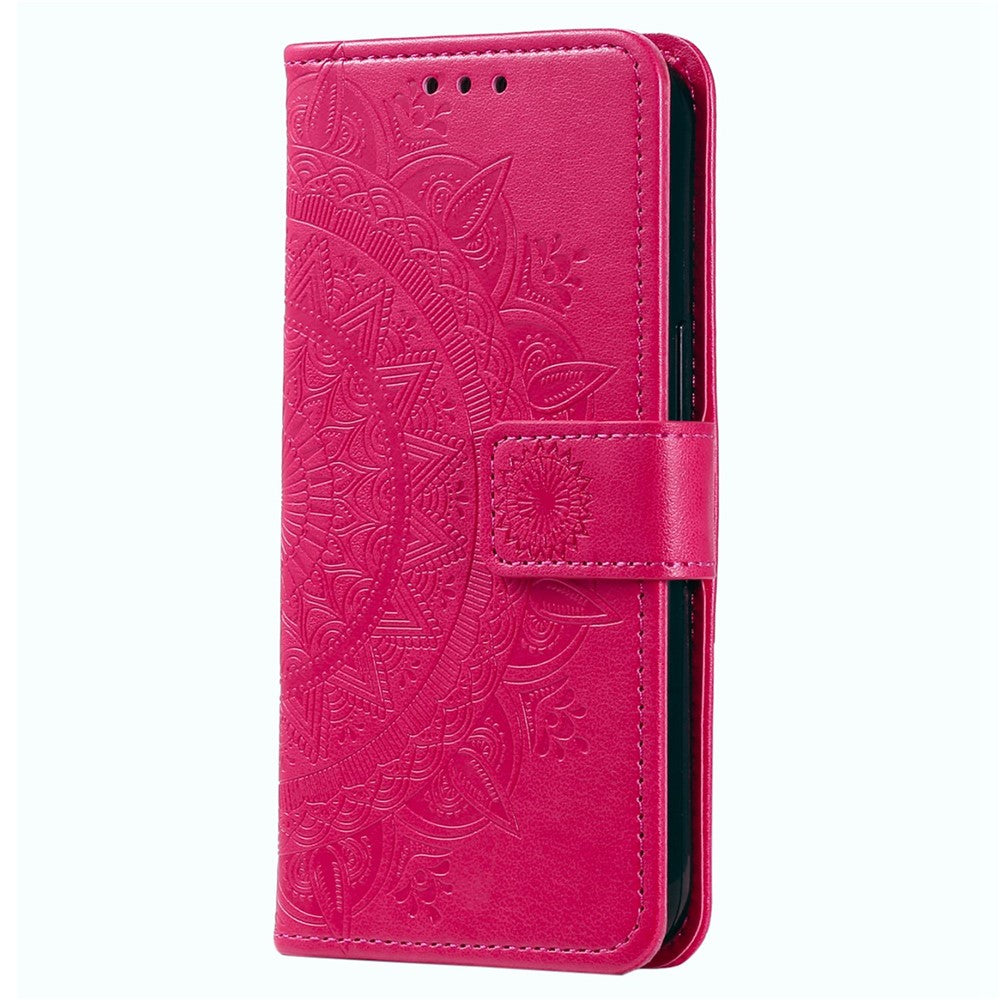 OnePlus 10R 5G/Ace 5G Reptåligt stativfodral Mandala Blommönster Präglat PU-läder Plånboksfodral med handledsrem
