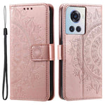 OnePlus 10R 5G/Ace 5G Reptåligt stativfodral Mandala Blommönster Präglat PU-läder Plånboksfodral med handledsrem