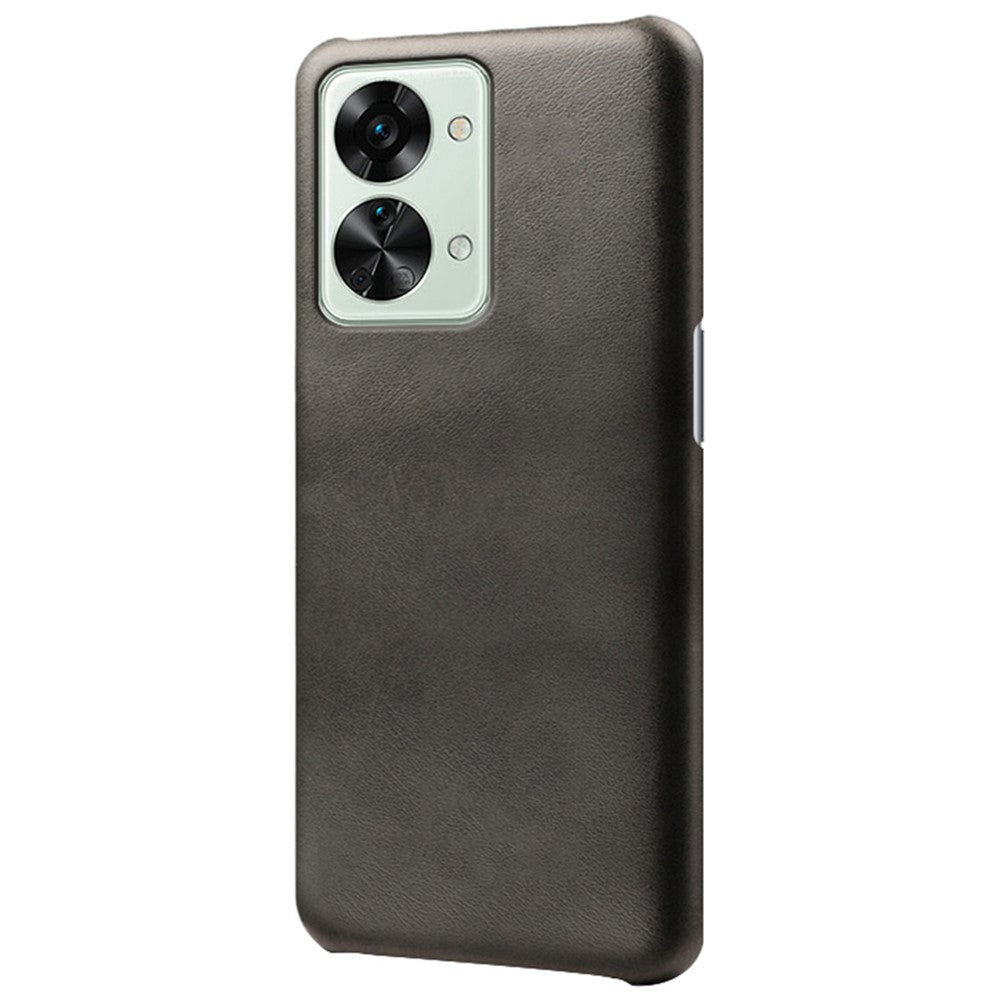 For OnePlus Nord 2T 5G Lightweight Phone Case Calf Textured PU Leather Coating Anti-scratch Hard PC Protective Cover