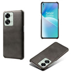 For OnePlus Nord 2T 5G Lightweight Phone Case Calf Textured PU Leather Coating Anti-scratch Hard PC Protective Cover