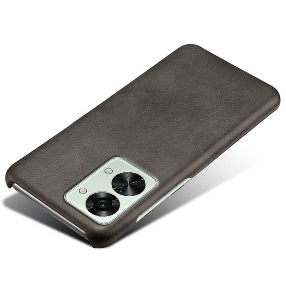 For OnePlus Nord 2T 5G Lightweight Phone Case Calf Textured PU Leather Coating Anti-scratch Hard PC Protective Cover