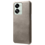 For OnePlus Nord 2T 5G Lightweight Phone Case Calf Textured PU Leather Coating Anti-scratch Hard PC Protective Cover
