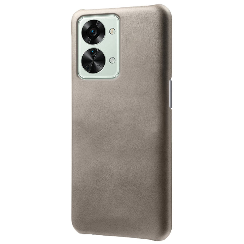For OnePlus Nord 2T 5G Lightweight Phone Case Calf Textured PU Leather Coating Anti-scratch Hard PC Protective Cover