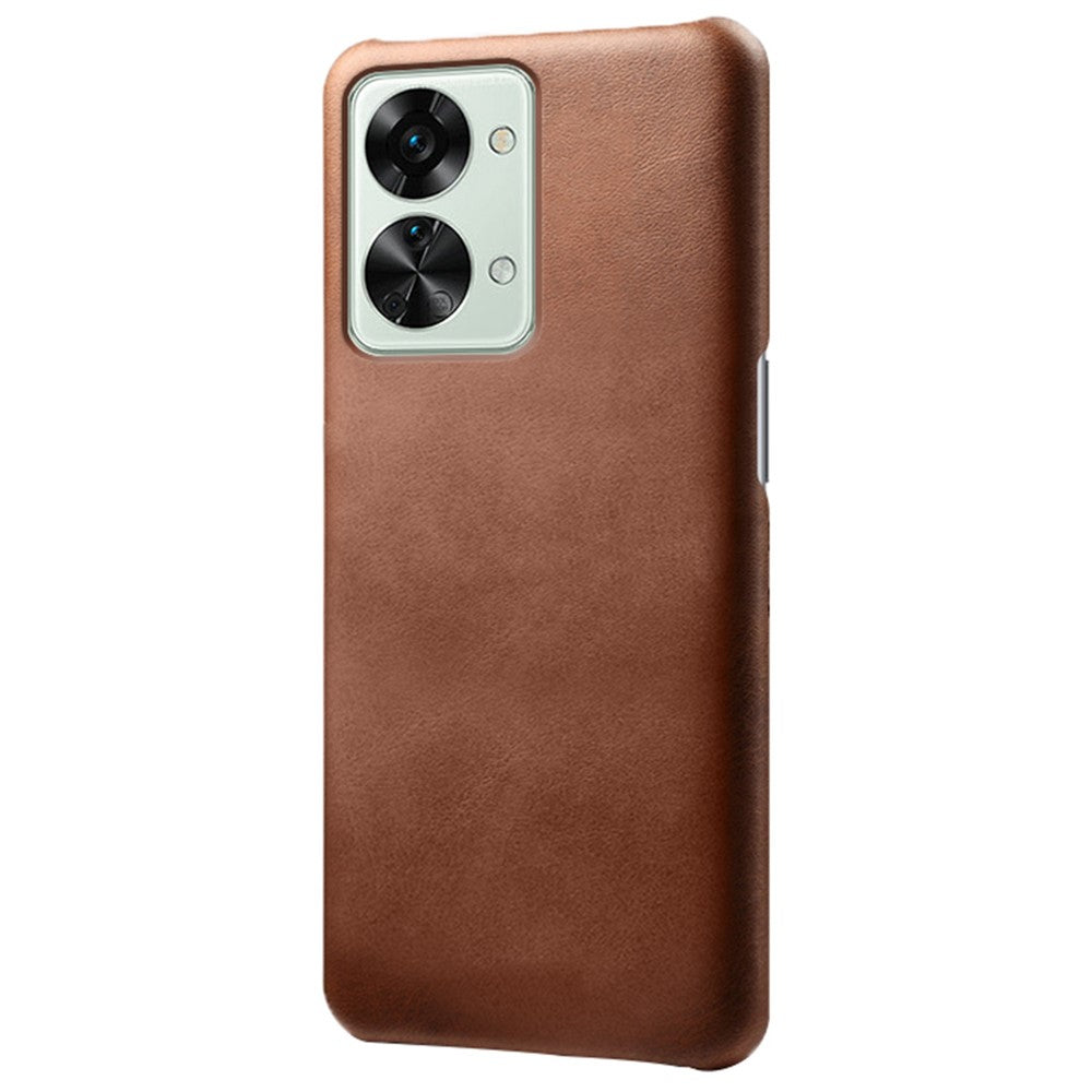 For OnePlus Nord 2T 5G Lightweight Phone Case Calf Textured PU Leather Coating Anti-scratch Hard PC Protective Cover