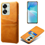 OnePlus Nord 2T 5G-faldsikkert mobilcover med dobbelte kortslots, PU-læderbelagt hårdt PC-stødabsorberende bagcover