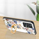 OnePlus Nord CE 2 Lite 5G Precisionsutskuret Blommönster Tryck mobilskal TPU + PC + Härdat Glas Hybrid Skal med Stativ