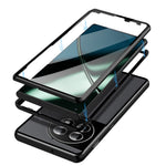 Metal Frame Case for OnePlus 11 5G Tempered Glass Phone Case Full Protection with Lock