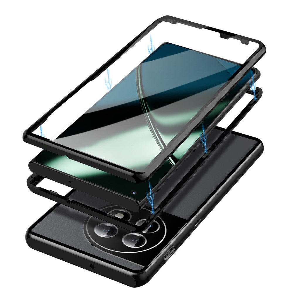 Metal Frame Case for OnePlus 11 5G Tempered Glass Phone Case Full Protection with Lock